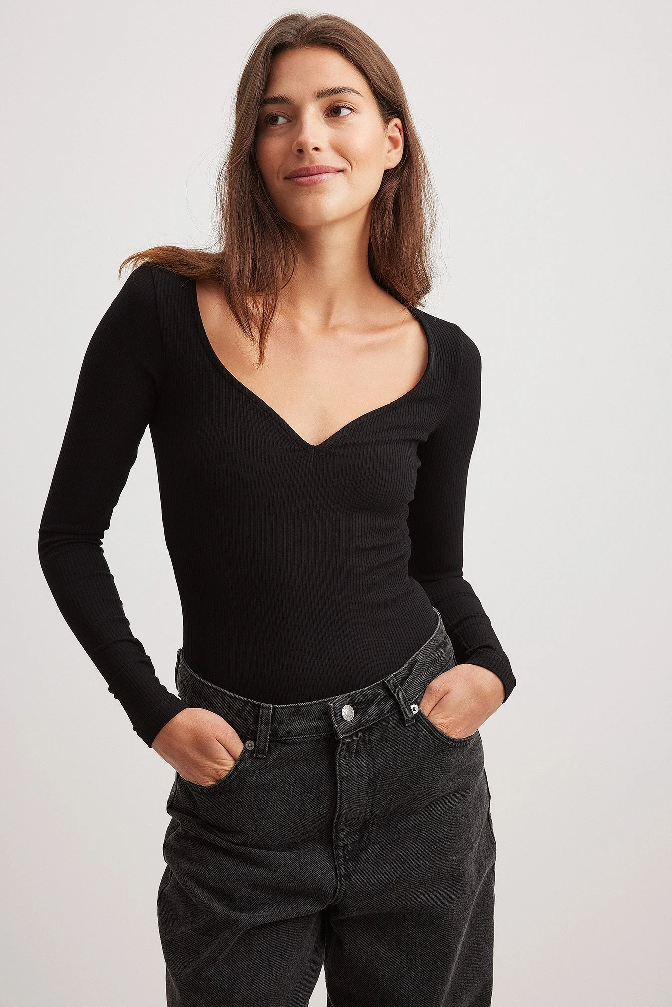 Ripp-Body mit Herzausschnitt