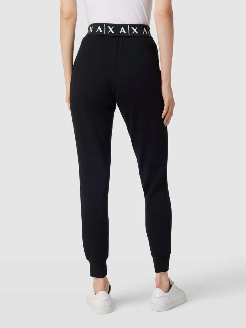 Sweatpants mit Label-Stitching in schwarz