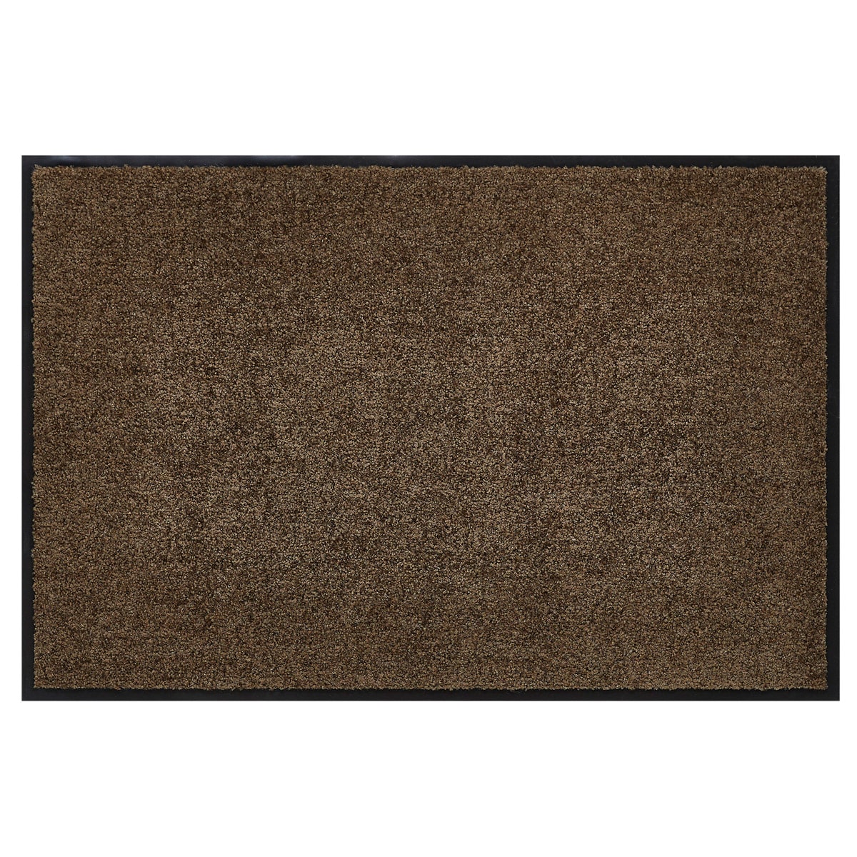 HOMCOM Fußmatte waschbar Gummiumrandung rutschfest Braun 120 x 90 x 0,7 cm
