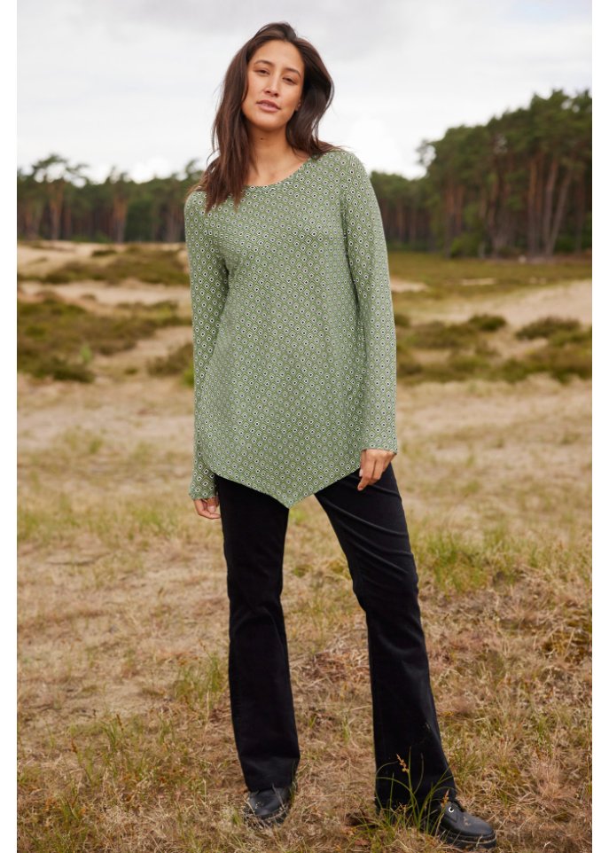 Stretch-Cord-Schlaghose mit High-Waist-Bequembund