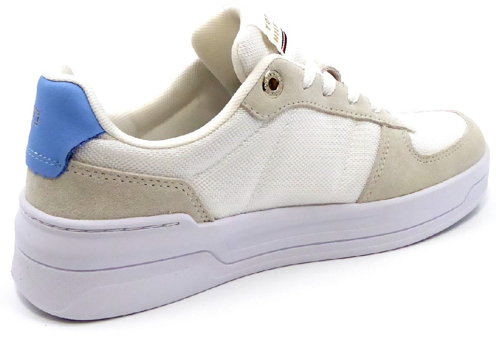 TOMMY HILFIGER Freizeit Schnürer weiss Basket Sneaker With Webbing