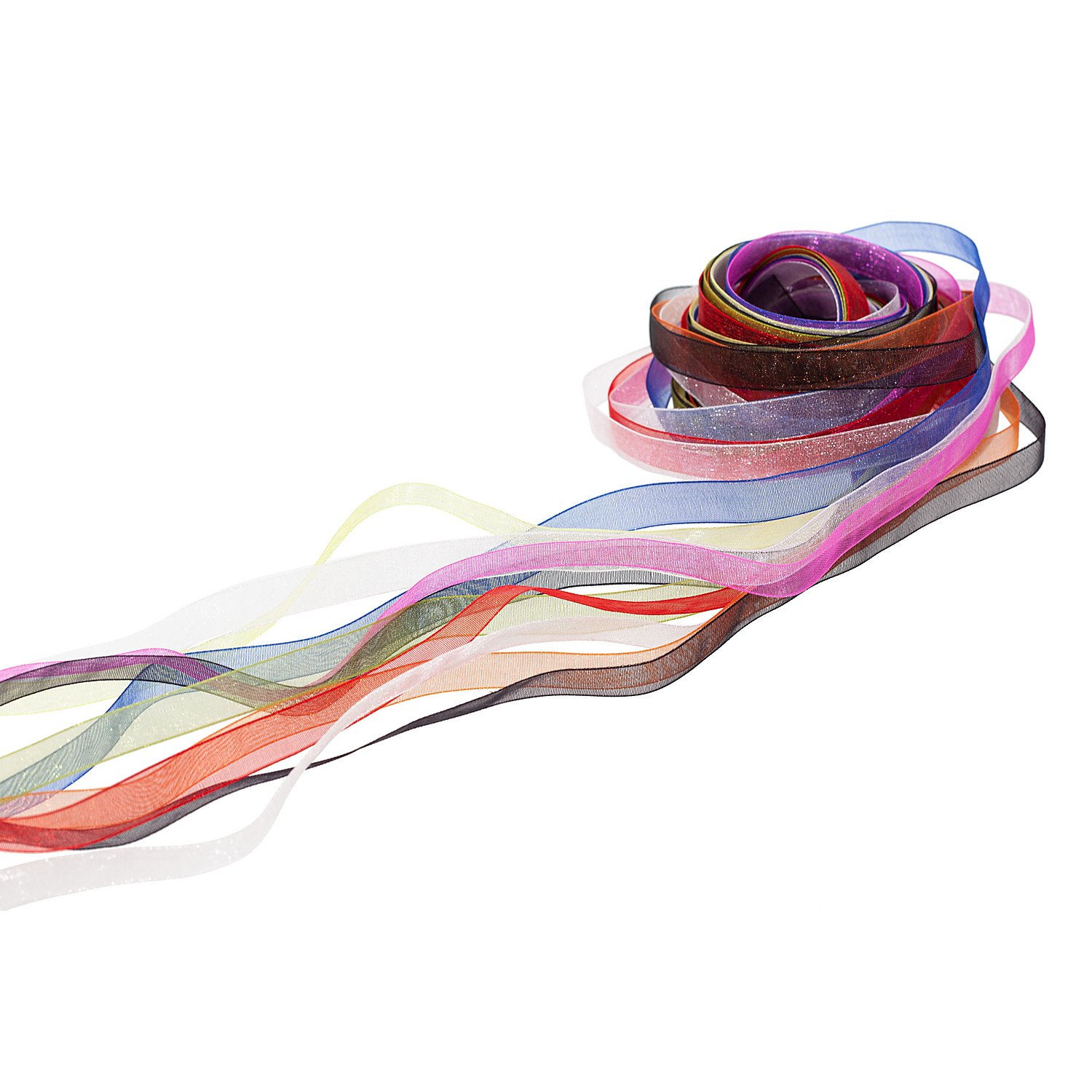 Chiffonbänderpaket, bunt, 10 mm, 10x 2 m