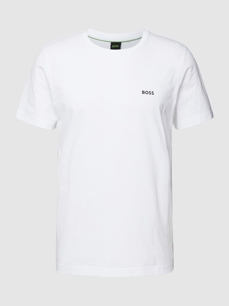 T-Shirt mit Label-Print Modell 'Tee 7' in weiß