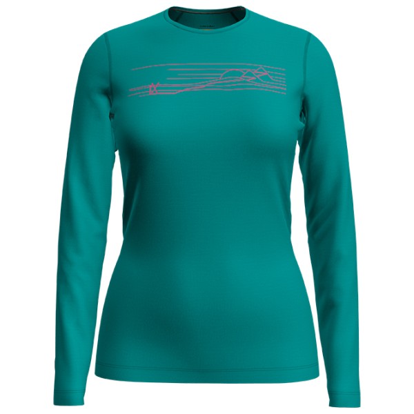 Icebreaker - Women's 200 Oasis L/S Crewe Ski Stripes - Merinounterwäsche