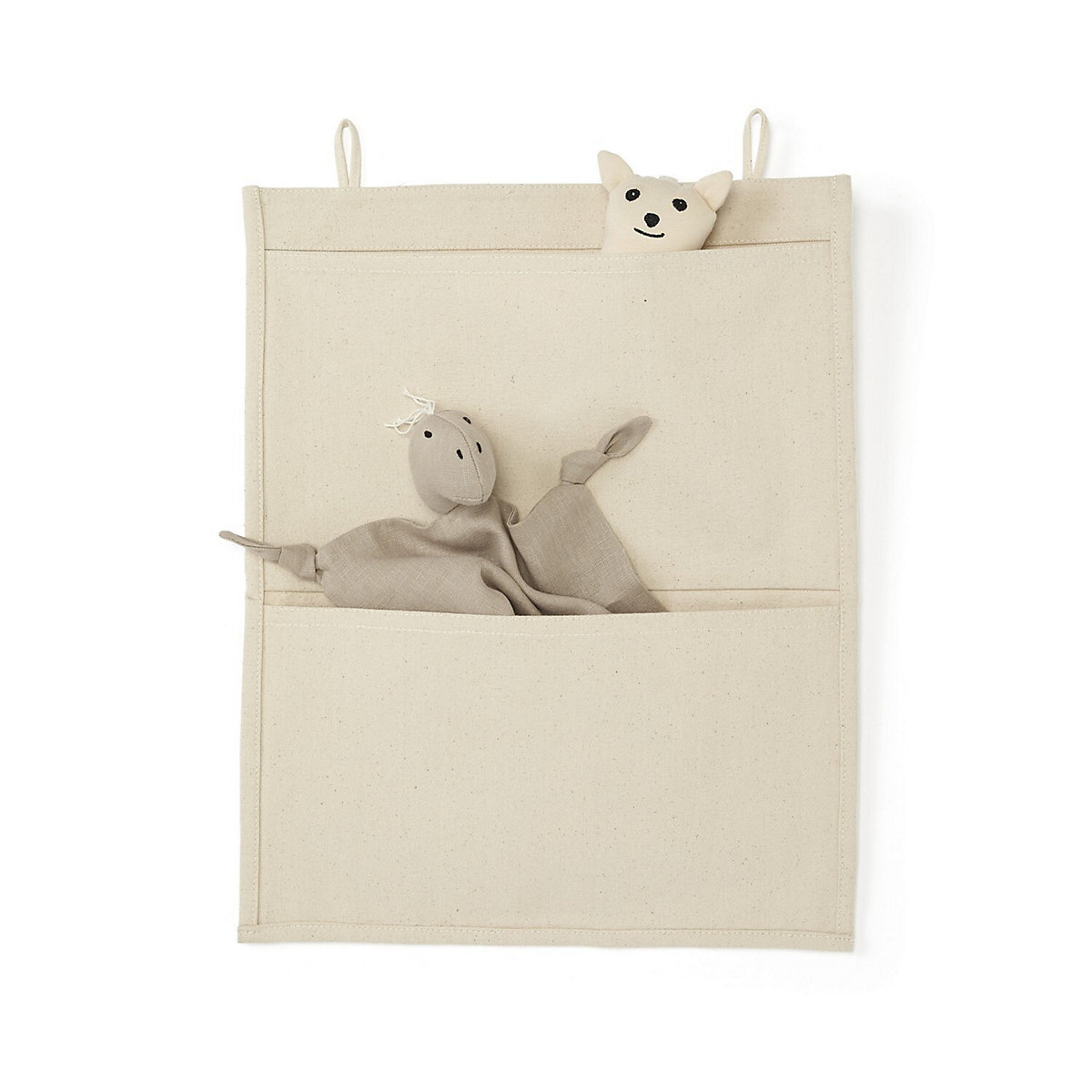 Wandtaschen aus Stoff, hellbeige Wanddeko