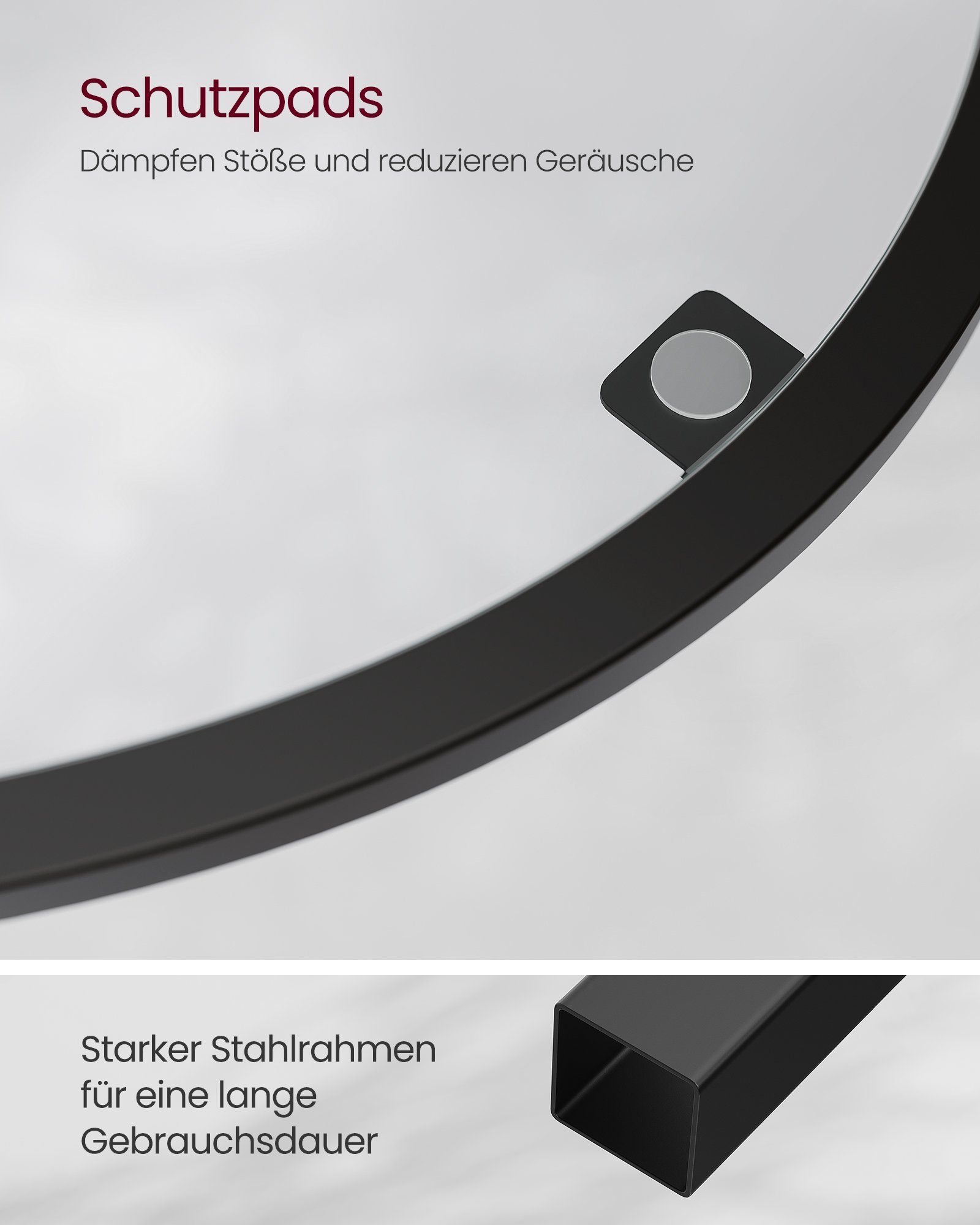 VASAGLE Eckregal, Standregal mit 5 Etagen, Metall, Hartglas