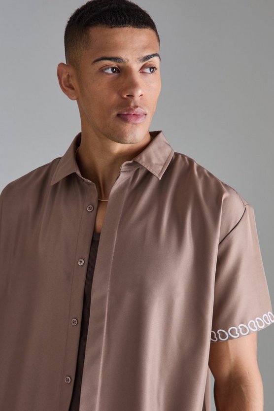 Oversize Twill-Hemd mit Print