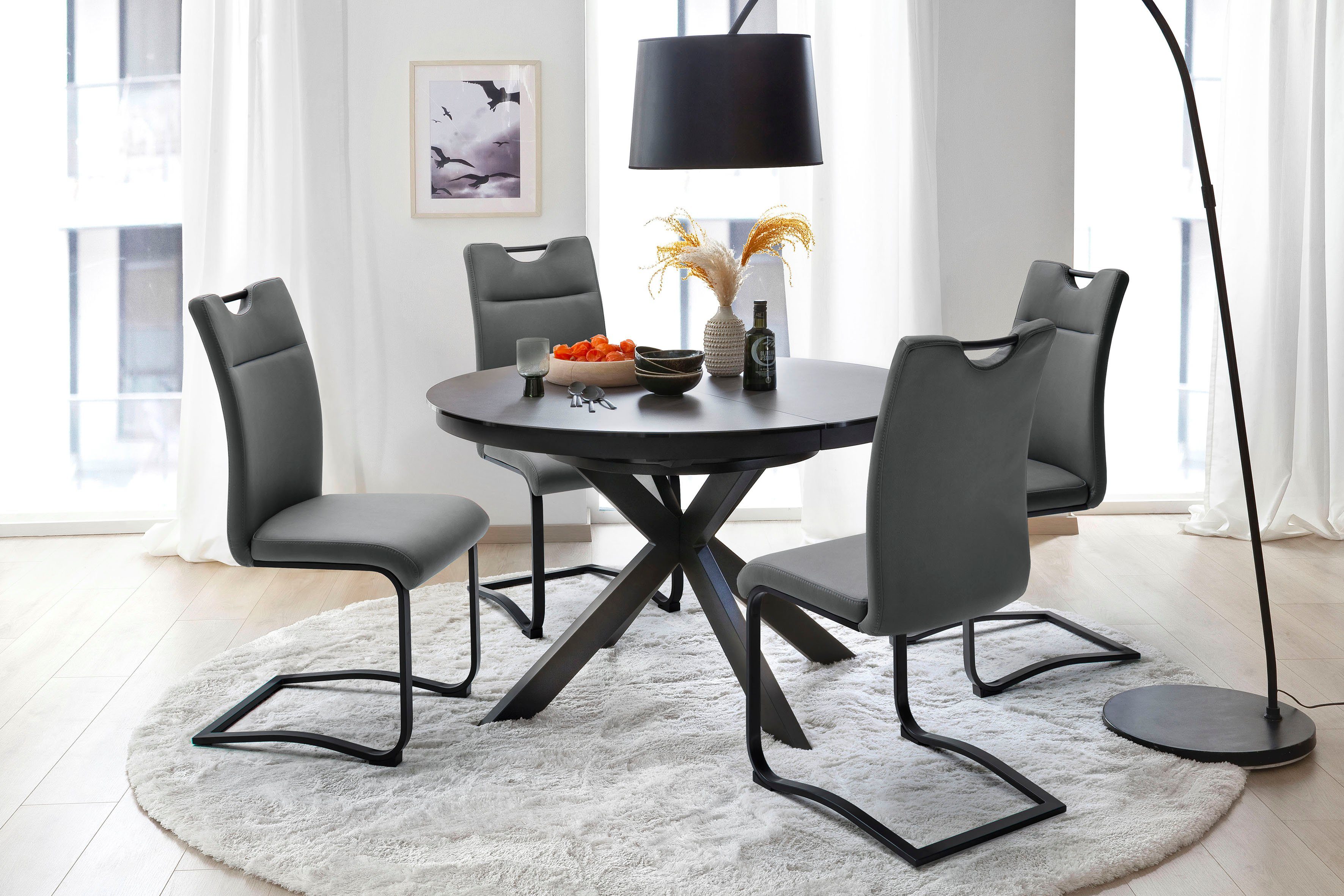 MCA furniture Esszimmerstuhl Zapara, Mikrofaserbezug, belastbar bis 120 kg mit Griffloch