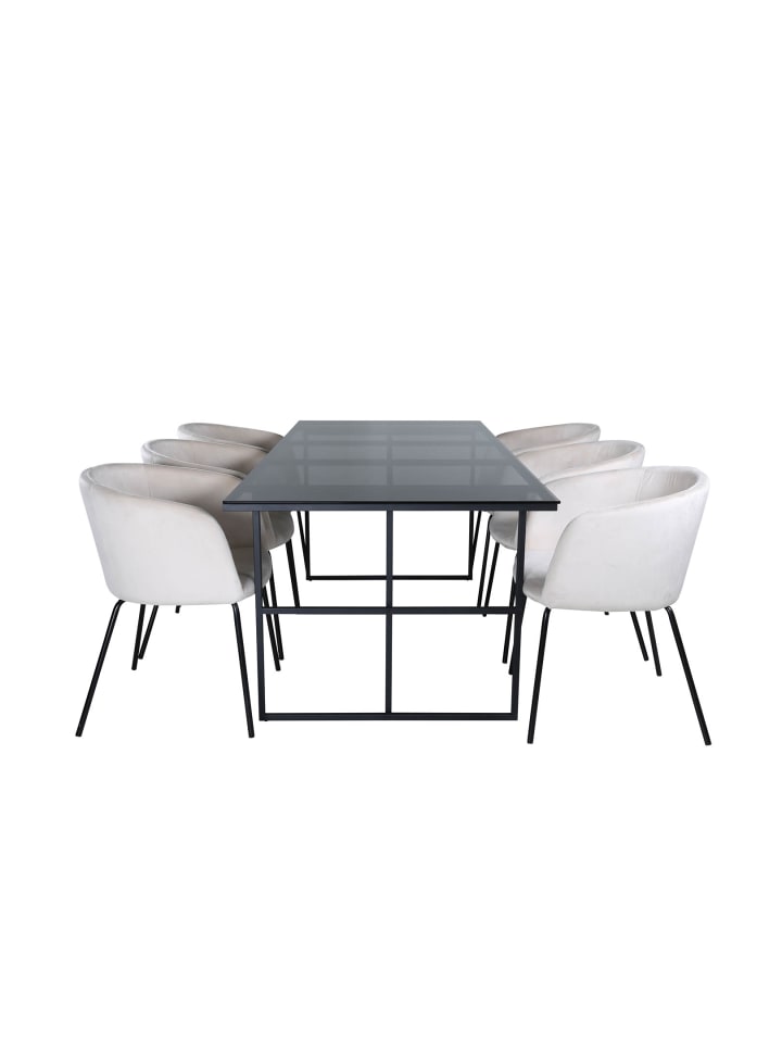 ebuy24 Essgruppe Leif (7-teilig) Grau 90 x 200 cm günstig kaufen onesize
