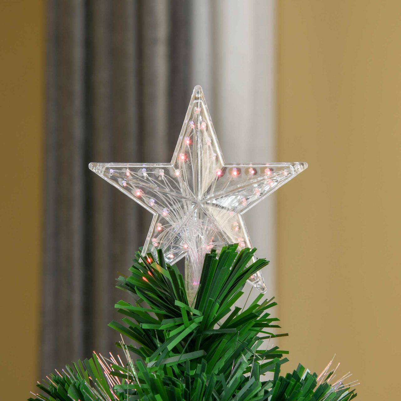 HOMCOM Weihnachtsbaum Tannenbaum Christbaum LED Lichtfaser Stern 5 Modell
