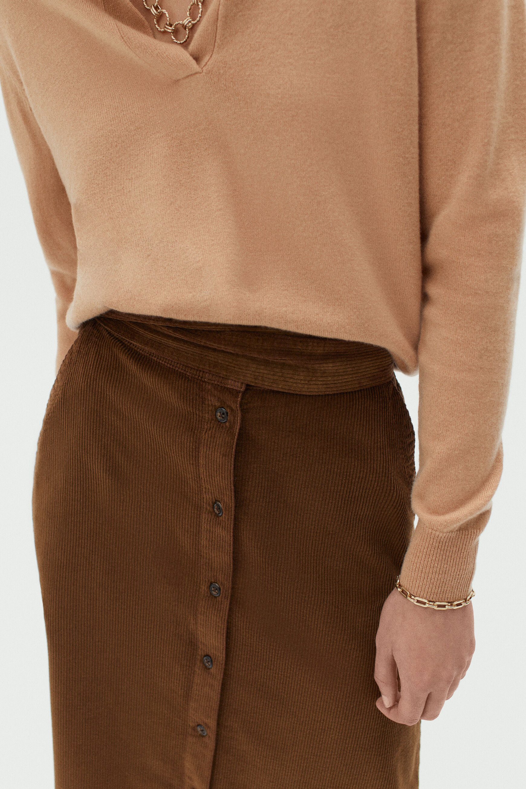 jupe lucia velours taupe femme