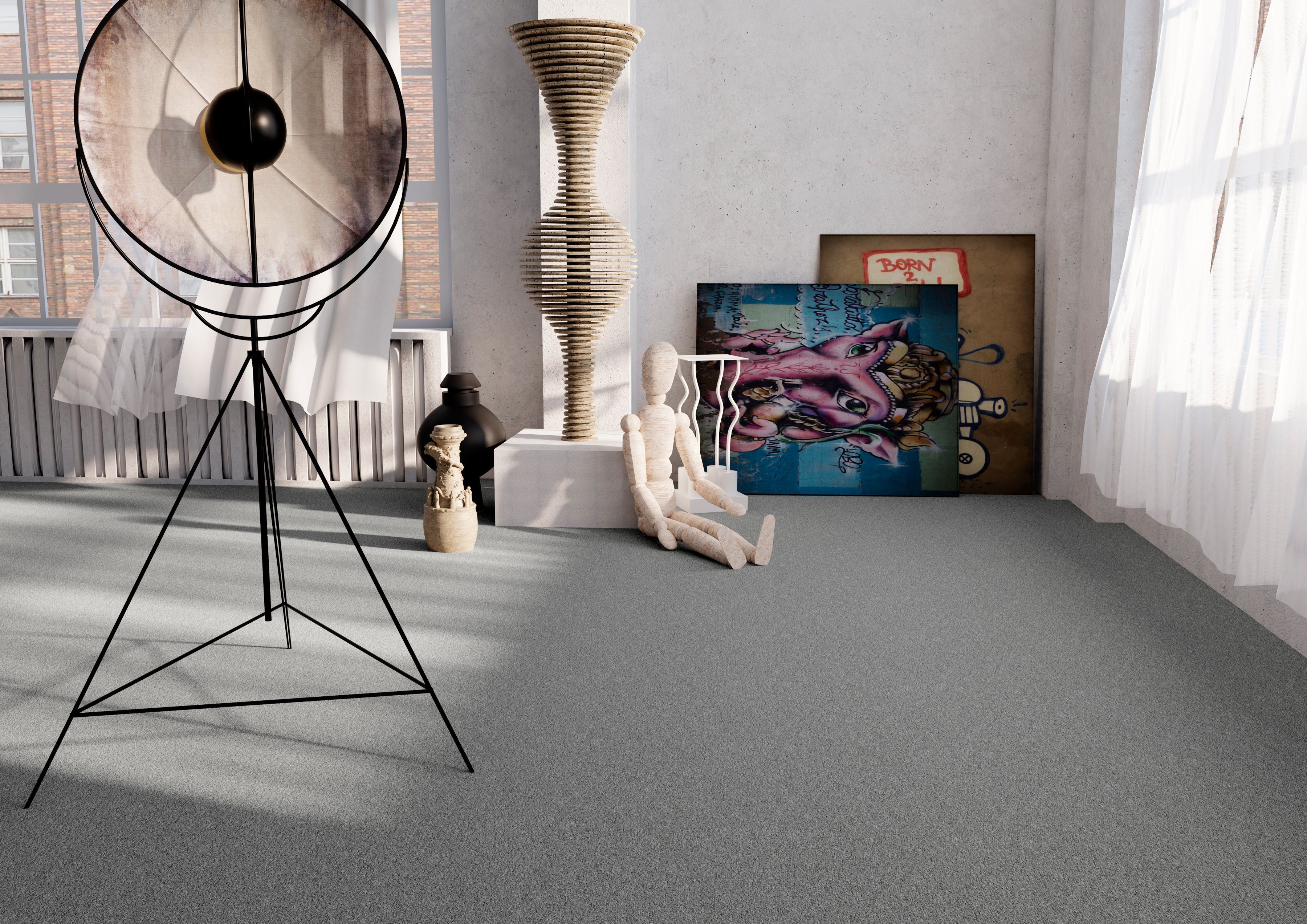 Teppichfliese City, my home, quadratisch, Höhe: 3 mm, selbstliegend, 1m² oder 5m², 50 x 50cm, Fliese, Wohnzimmer