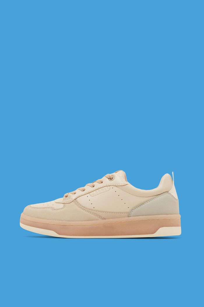 Zweifarbige Sneaker in Lederoptik