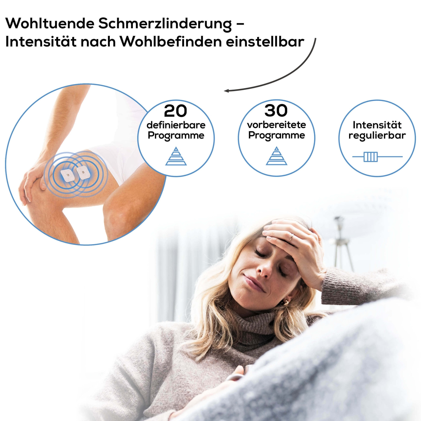 Beurer Digital TENS/EMS EM 80 3-in-1-EMS-TENS-Gerät zur Schmerztherapie, Muskelstimulation & Massage mit 8 Elektroden
