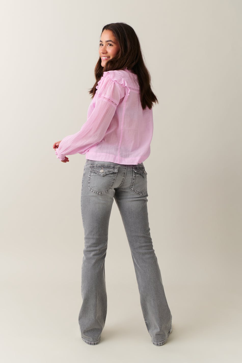 Chunky low flare jeans