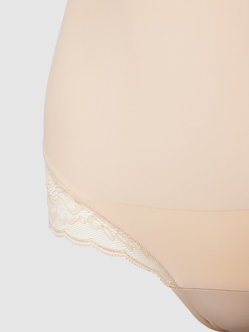 Slip mit Shape-Effekt und Spitzenbesatz in beige