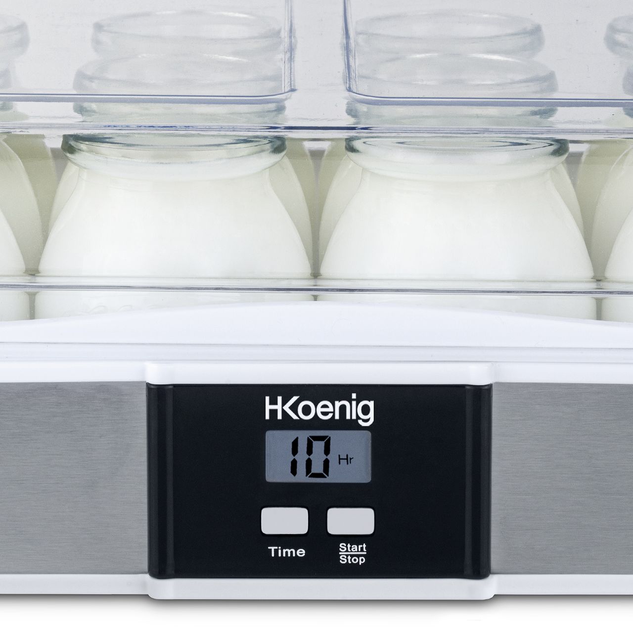 H.Koenig ELY120 Joghurtbereiter, Edelstahl, 12 Gläser, 1,8 Liter