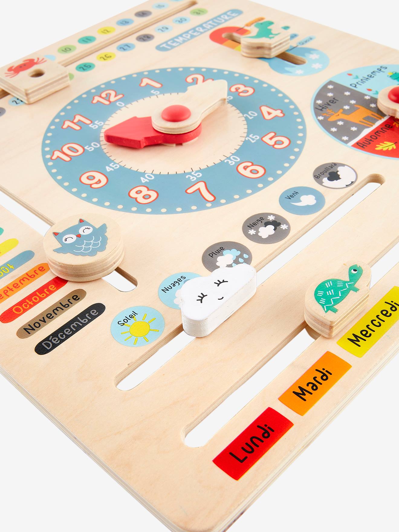 Calendrier en bois FSC® multicolore