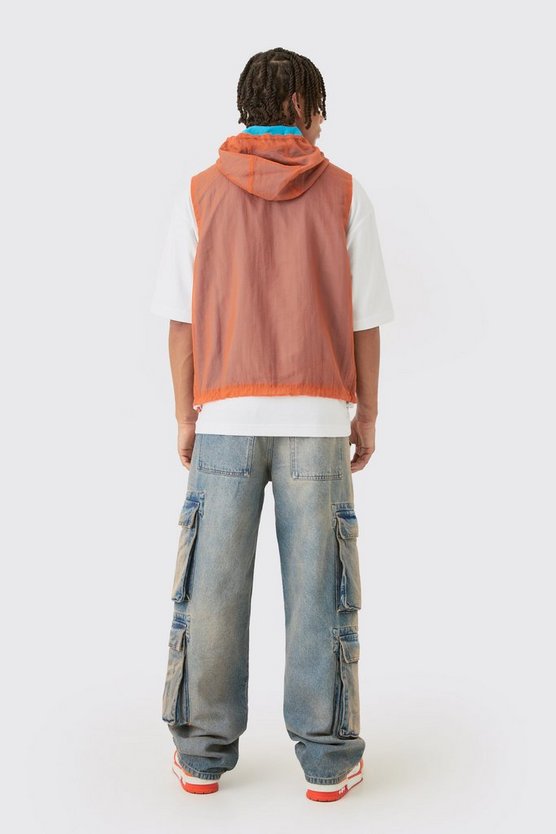 Transparentes Ripstop Utility-Tanktop mit Kapuze