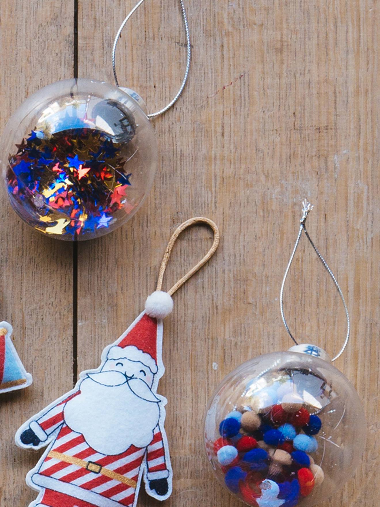 Vertbaudet 3er-Set Weihnachtsbaumkugeln - blau/rot/gelb