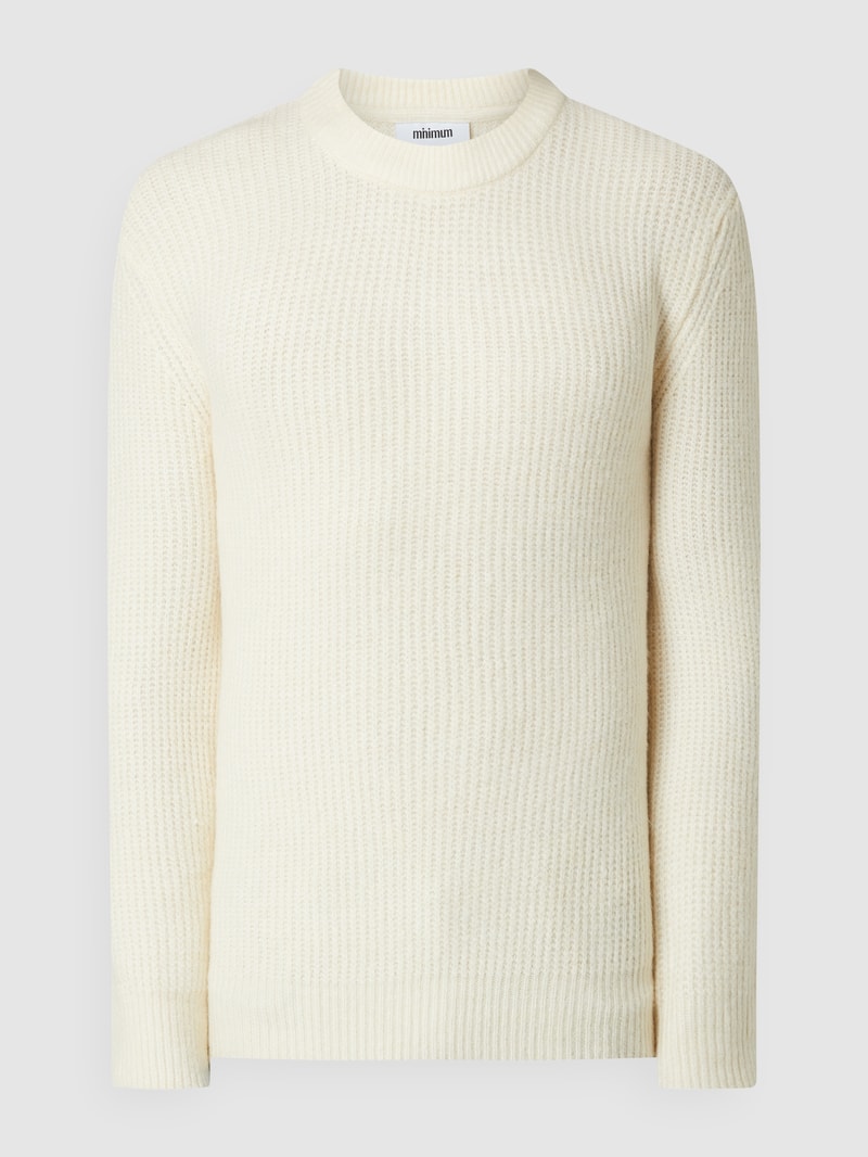 Pullover mit Woll-Anteil Modell 'Unid' in offwhite