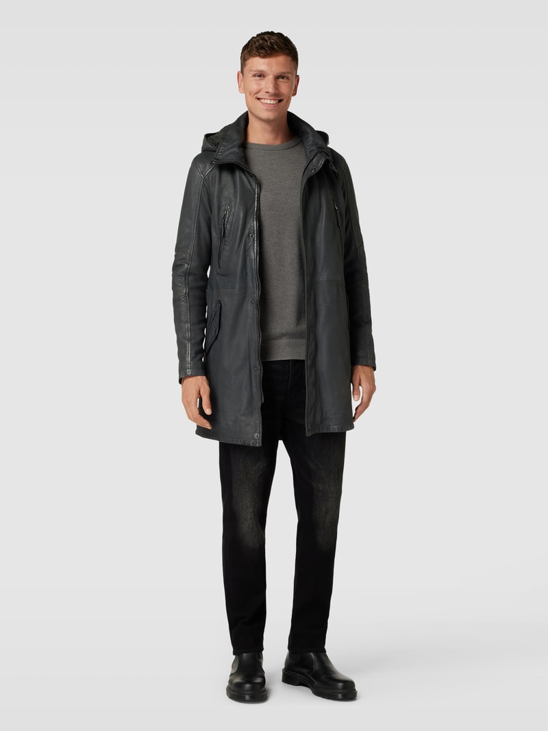 Parka aus Leder Modell 'KASSIO' in anthrazit