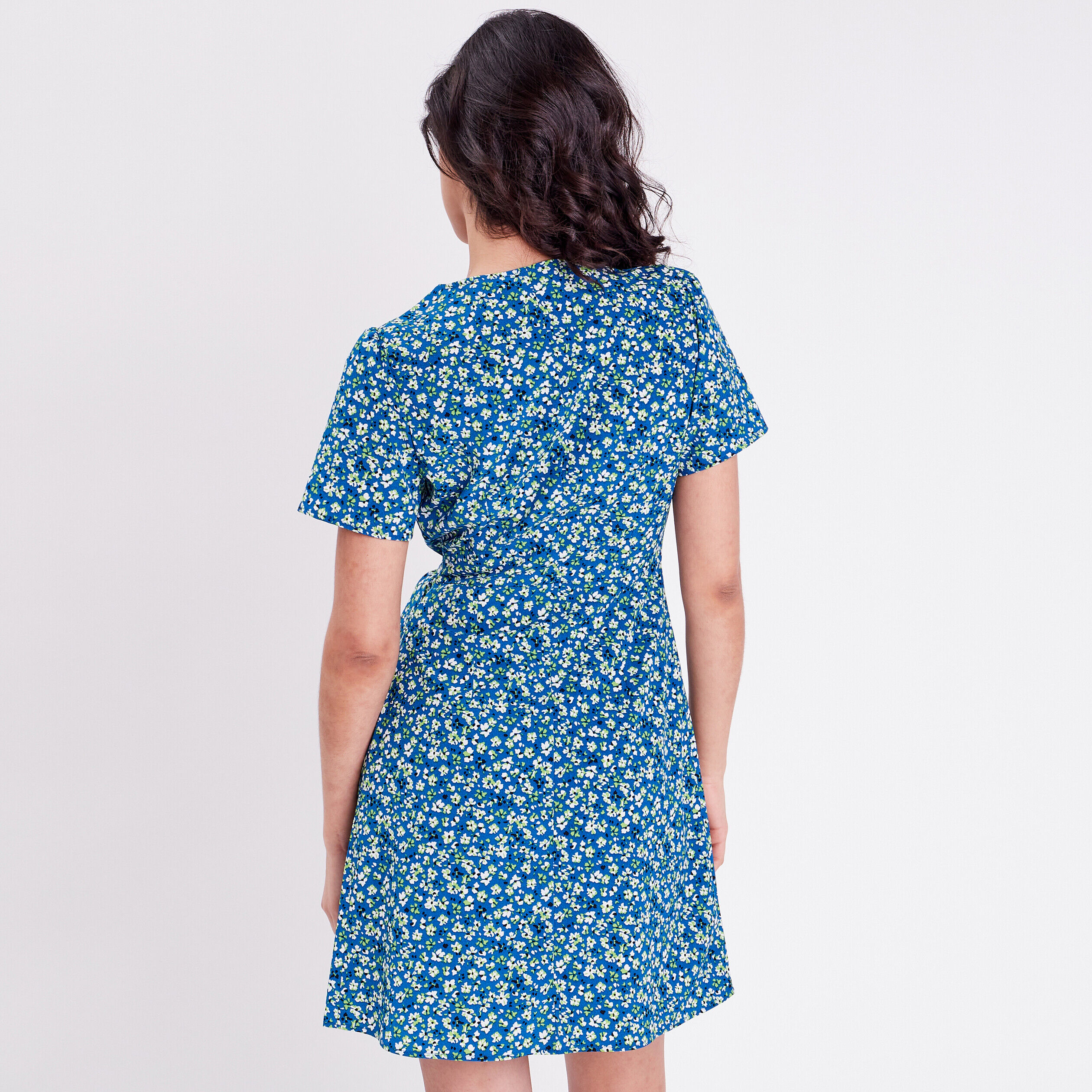 Robe cache-coeur bleu femme | Cache Cache