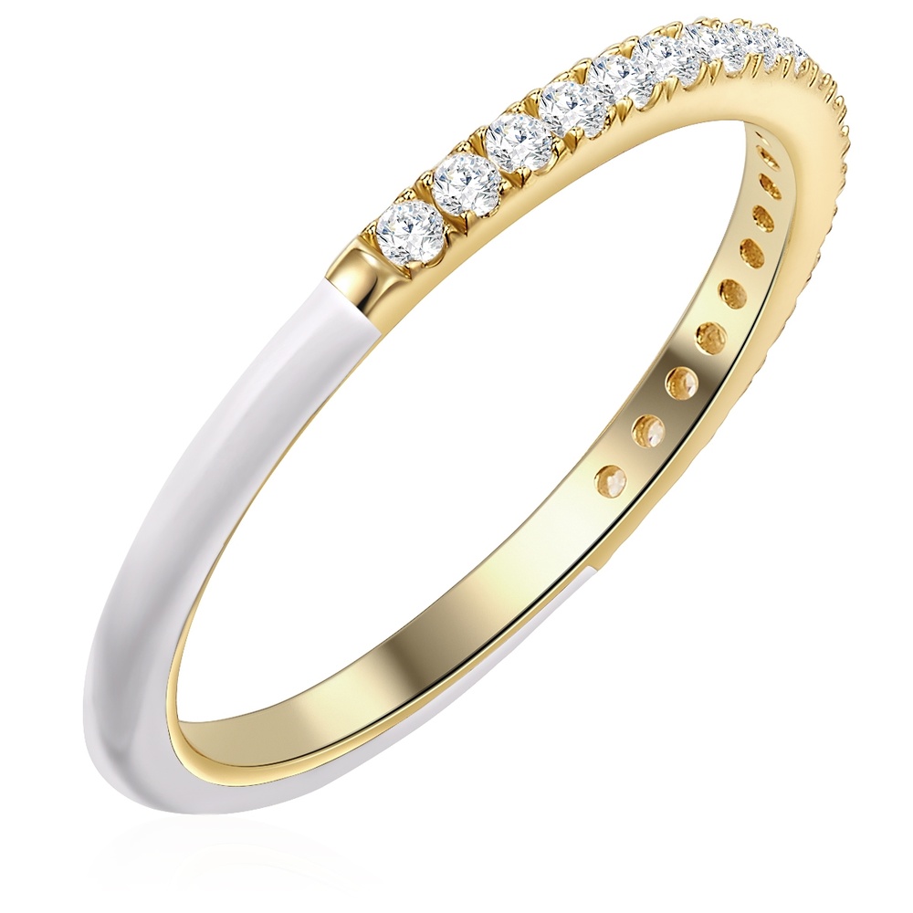 Glanzstücke München Bague en argent Argent sterling Oxyde de zirconium (CZ) en Or jaune Bague