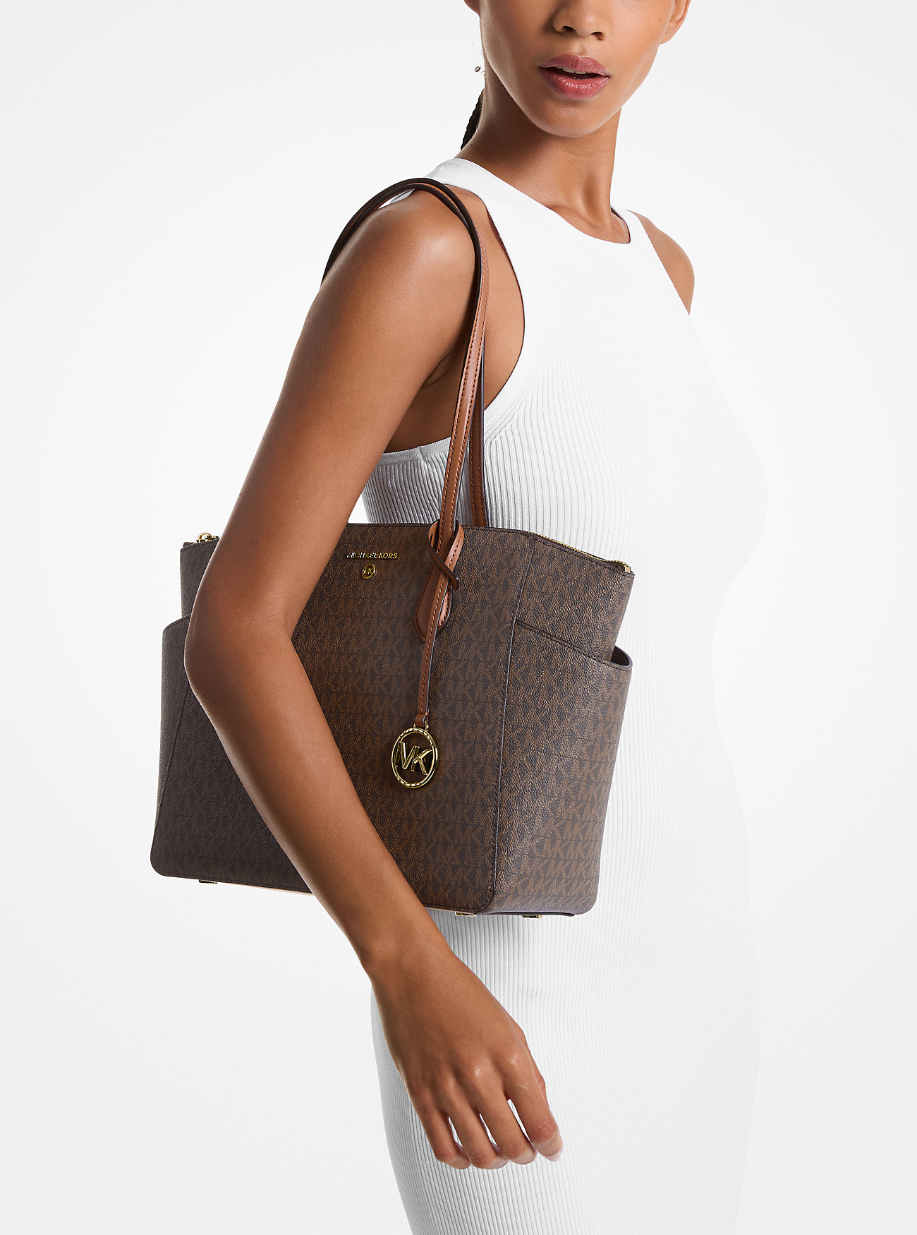 Marilyn Medium Logo Tote Bag - BRN/ACORN