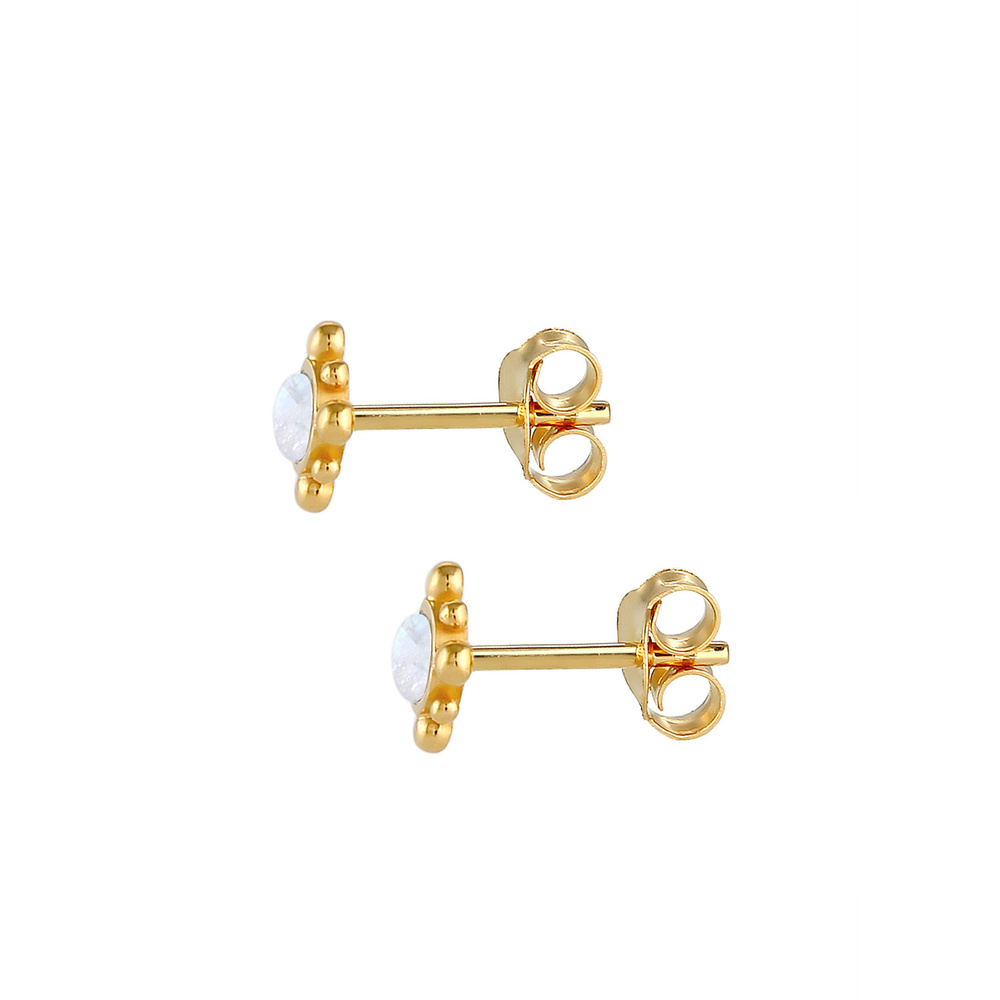 Elli Elli Boucles d'Oreilles en pierre de lune pour dames - Vintage 925/1000 argent ma Boucles d'oreilles