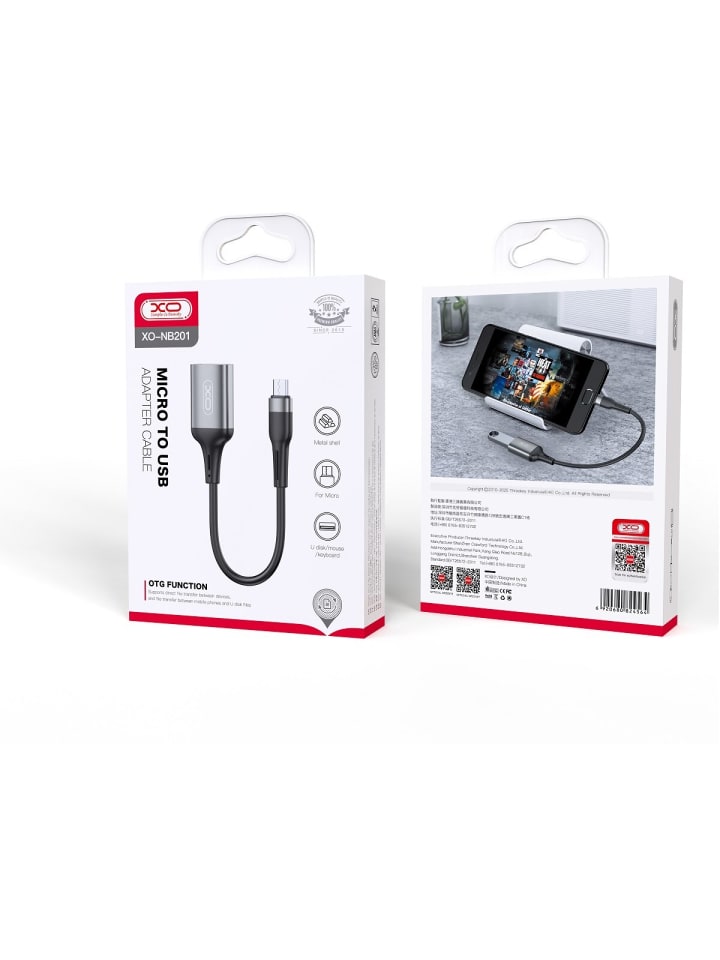 XO XO-Adapter OTG NB201 USB - microUSB schwarz in Schwarz günstig kaufen onesize
