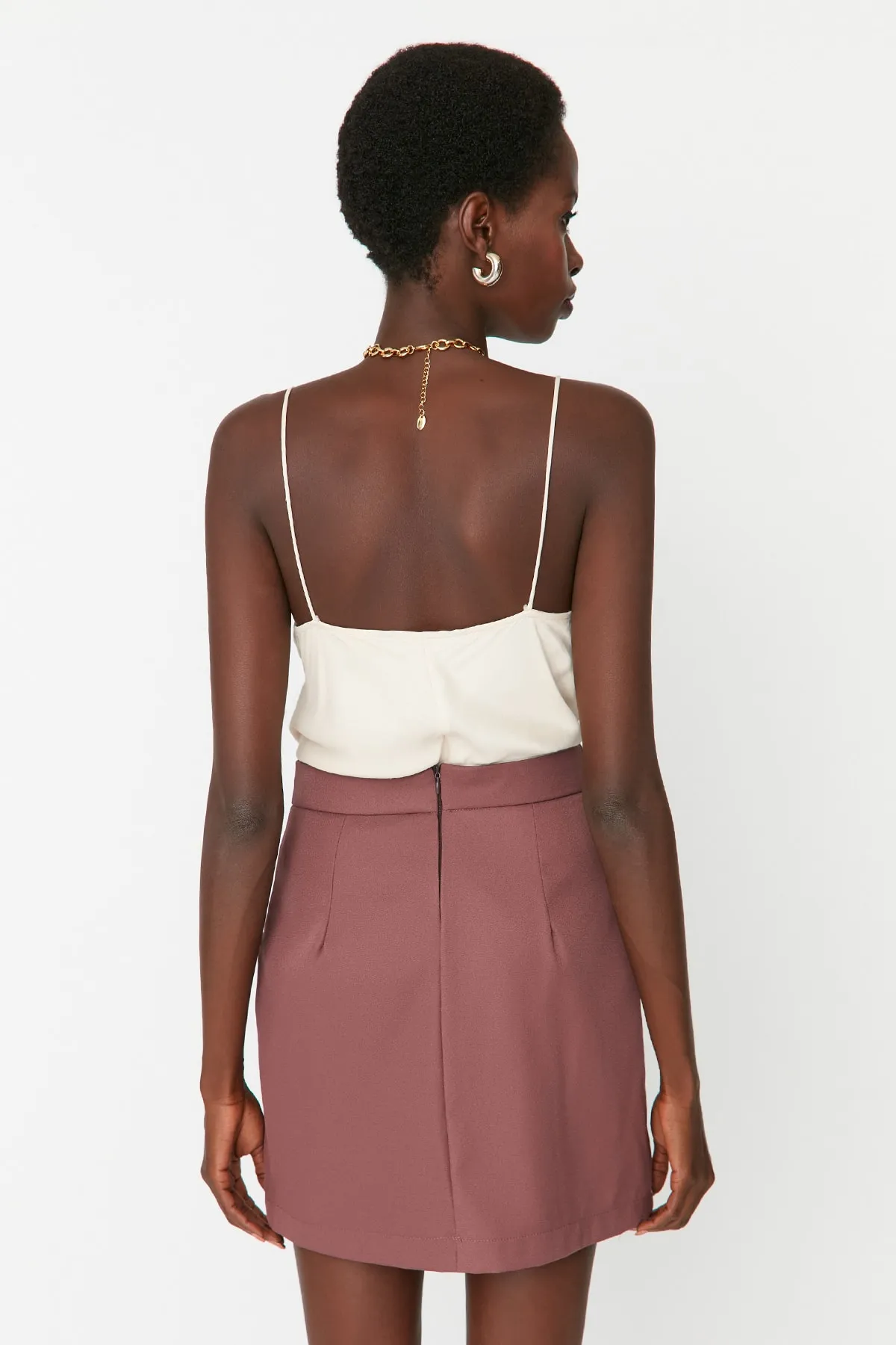 Trendyol Collection  Brauner gewebter Minirock TWOAW23ET00081