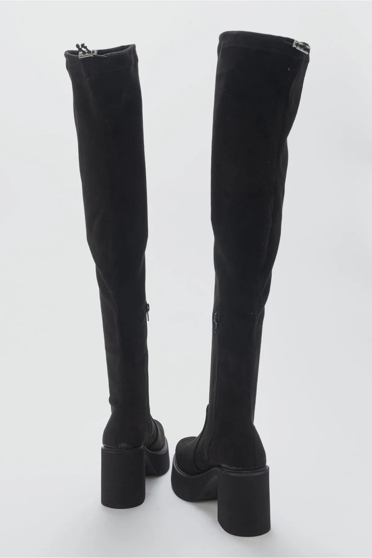 LuviShoes  Eleva Laptop-Damenstiefel aus schwarzem Wildleder