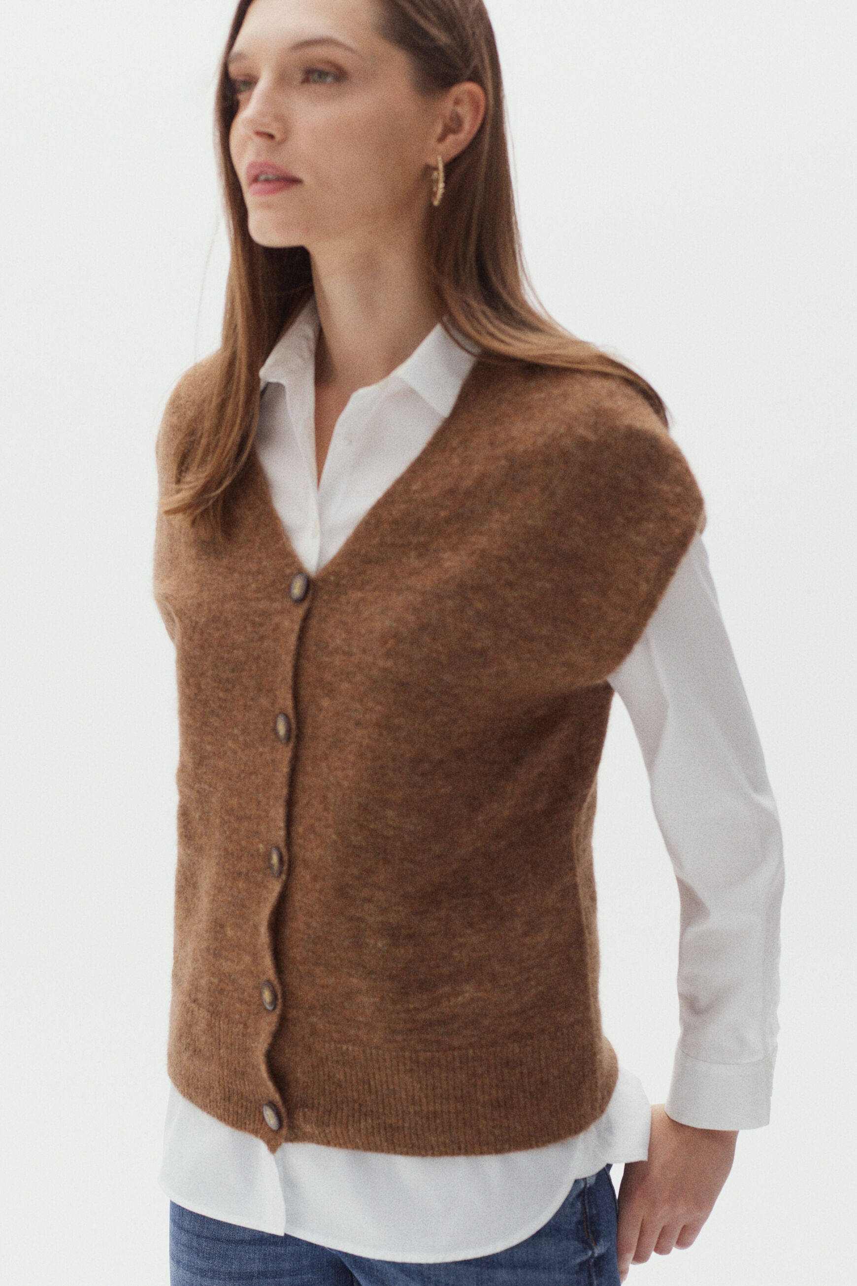 gilet melanie taupe femme