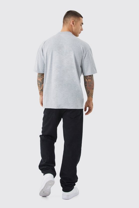 Oversize T-Shirt mit Homme-Stickerei