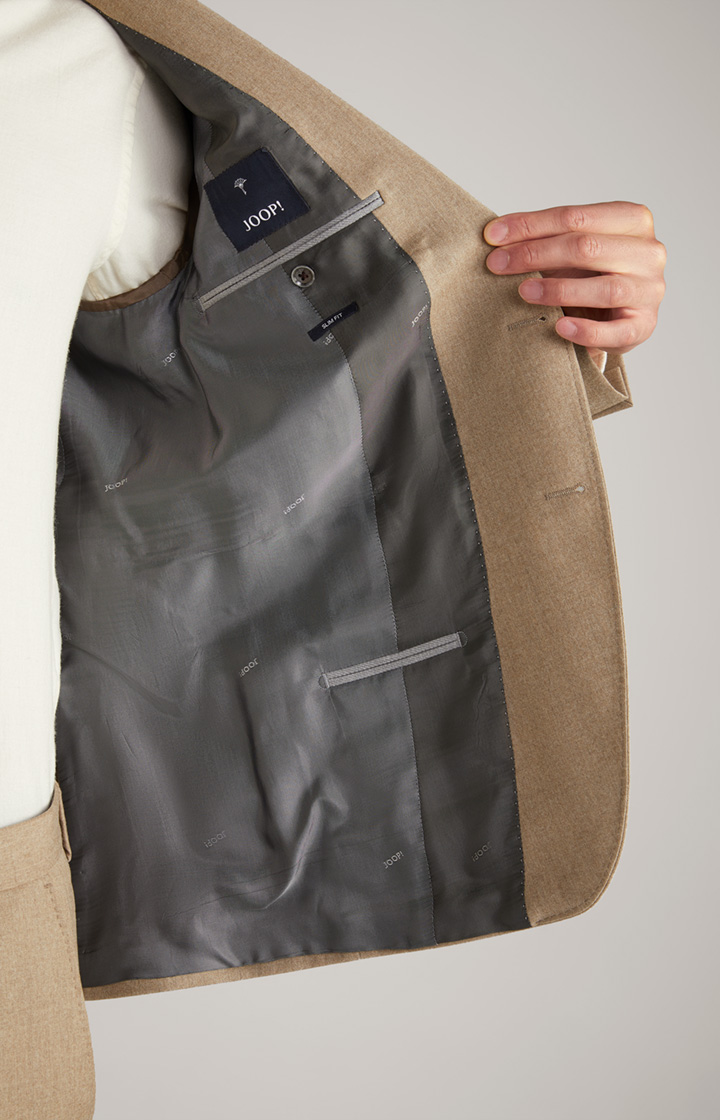 Flanell-Anzug Haspar-Bloom in Beige meliert