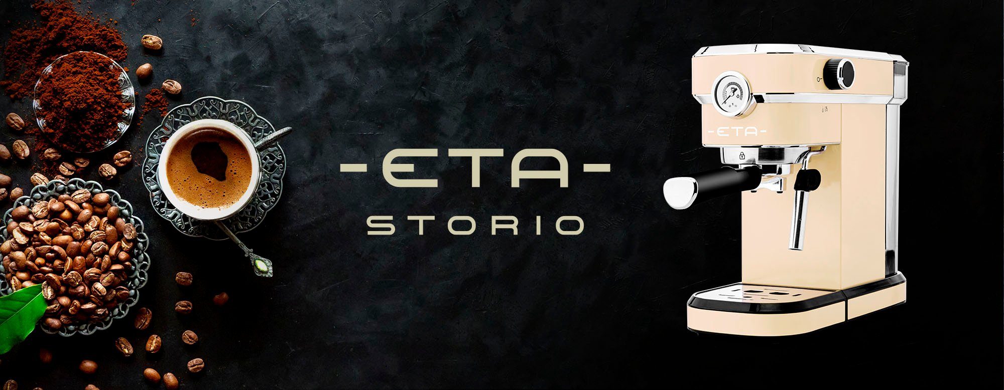 eta Siebträgermaschine STORIO ETA618190040, 1350W, max.20 bar, Thermoblock