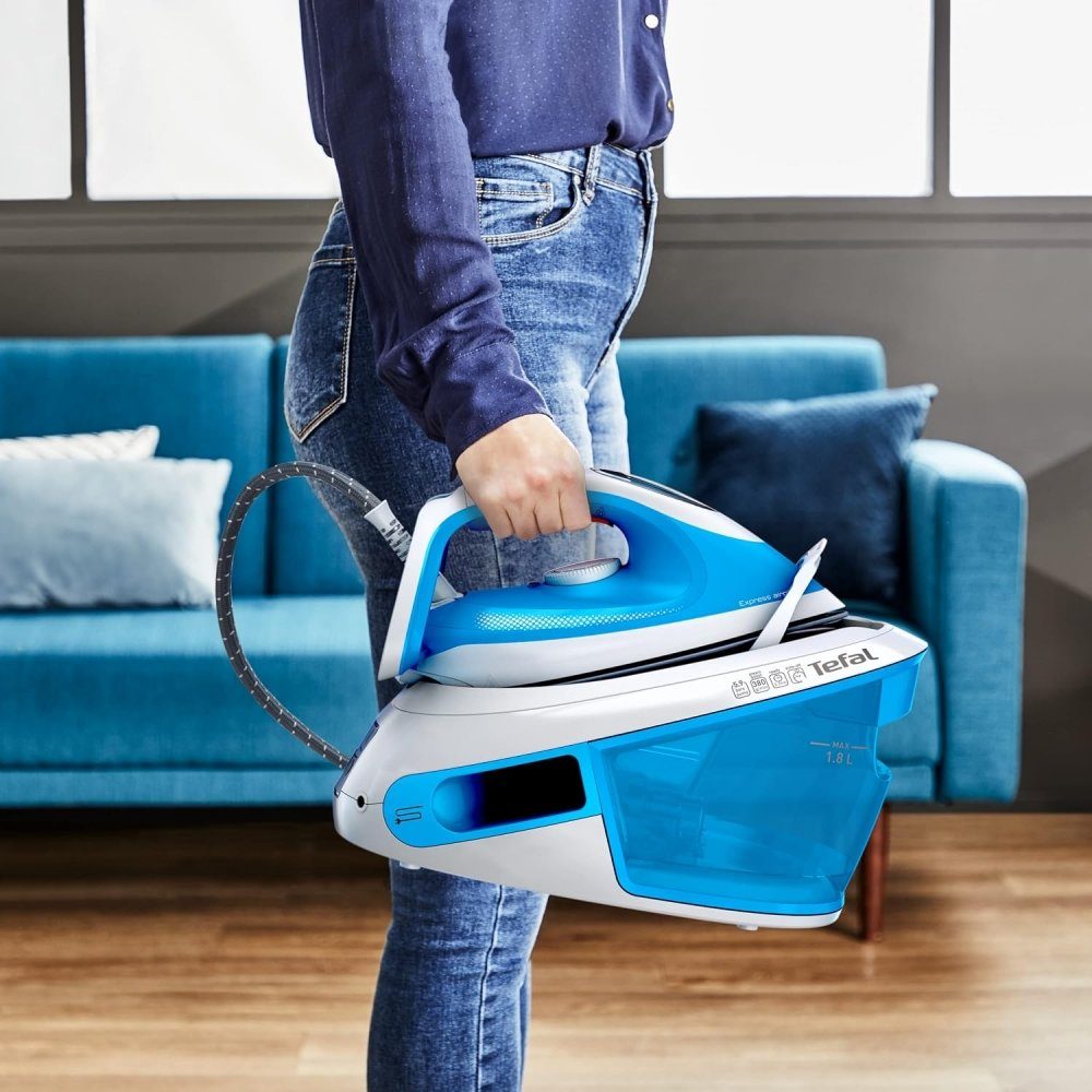 Tefal Dampfbügelstation SV 8002 Express Airglide - Dampfbügelstation - blau/weiß