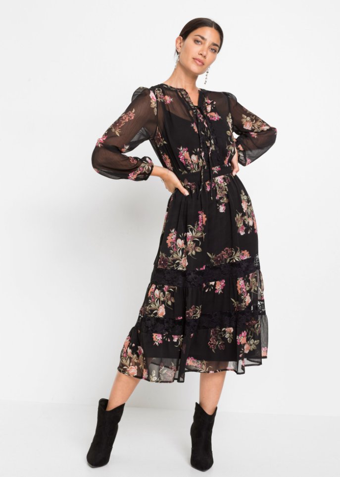 Bedrucktes Midikleid