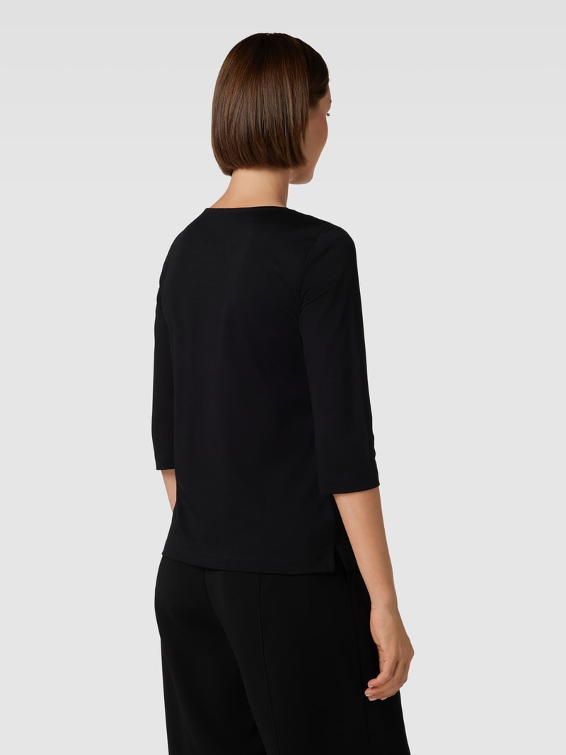 T-Shirt mit Ziersteinbesatz in schwarz