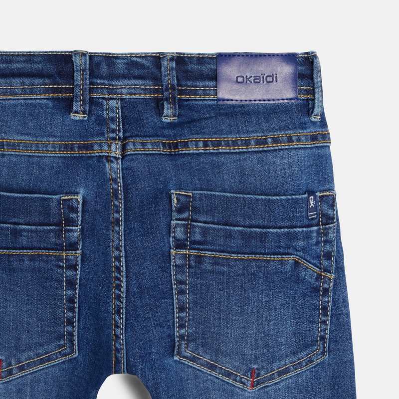 Bermuda slim en jean hyper stretch bleu garçon