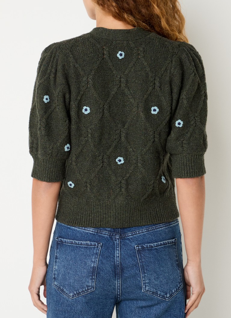 Gilet en grosse maille Rails Isla avec broderie florale