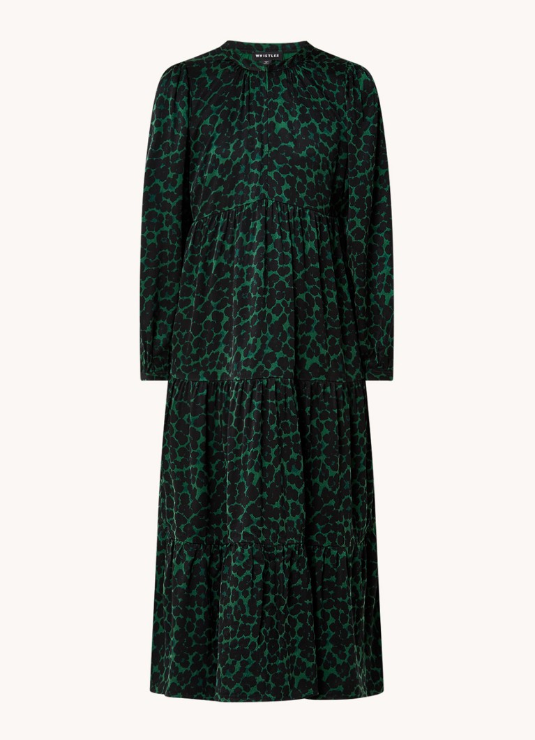 Whistles A-line midi dress with animal print and side pockets