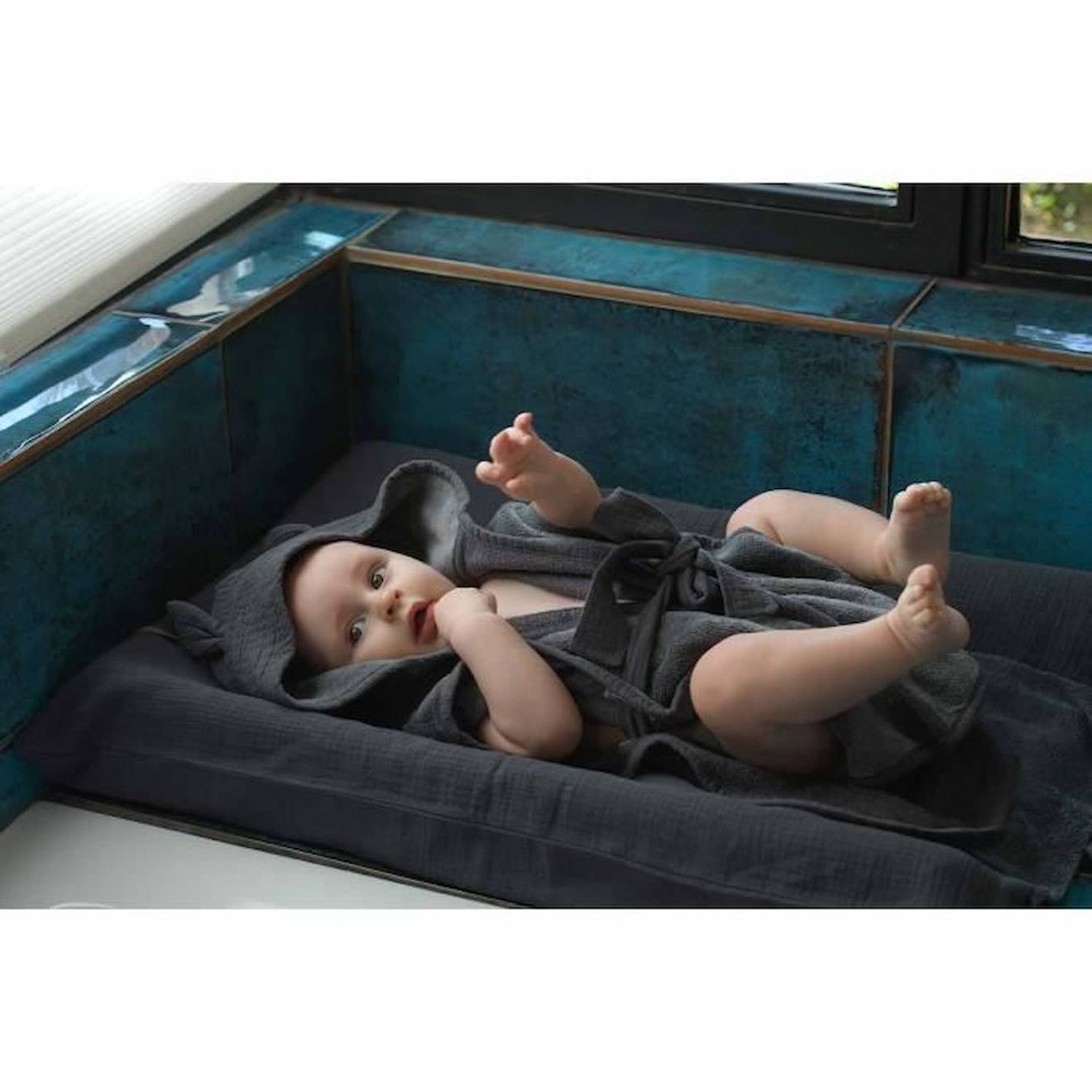 Housse pour matelas à langer en gaze de coton Noisette TU marron