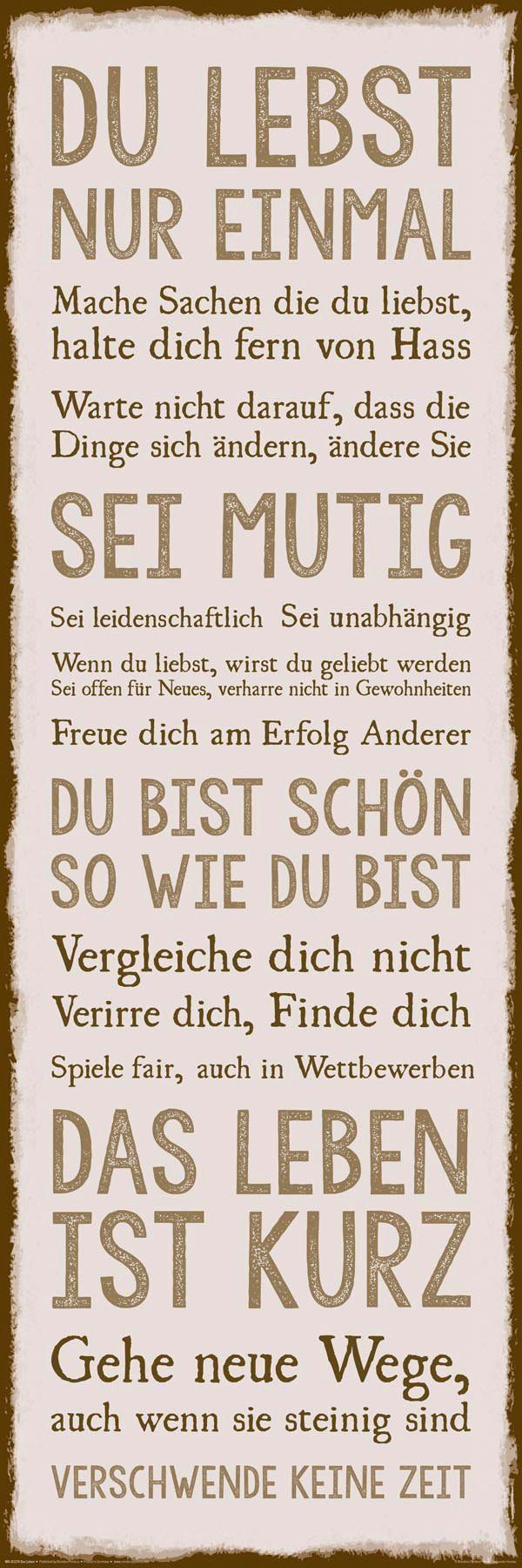 Reinders! Deco-Panel Das Leben, Spruch 30x90 cm