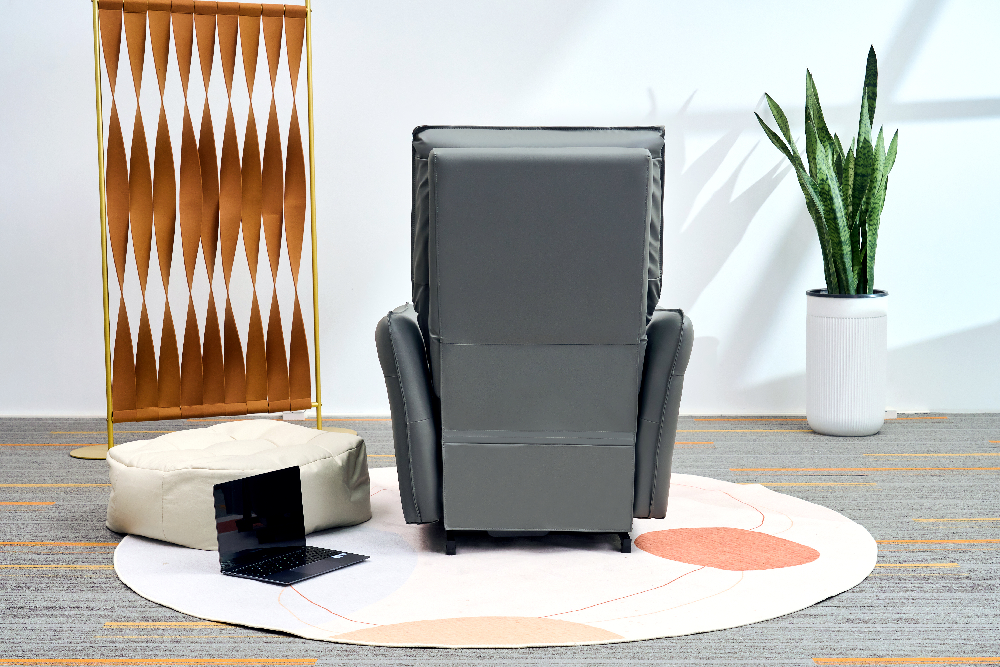 Happy Home elektrischer Schaukel- und Massagesessel mit Heizfunktion, Beinanhebung & Airbag HWP74-GRA grau