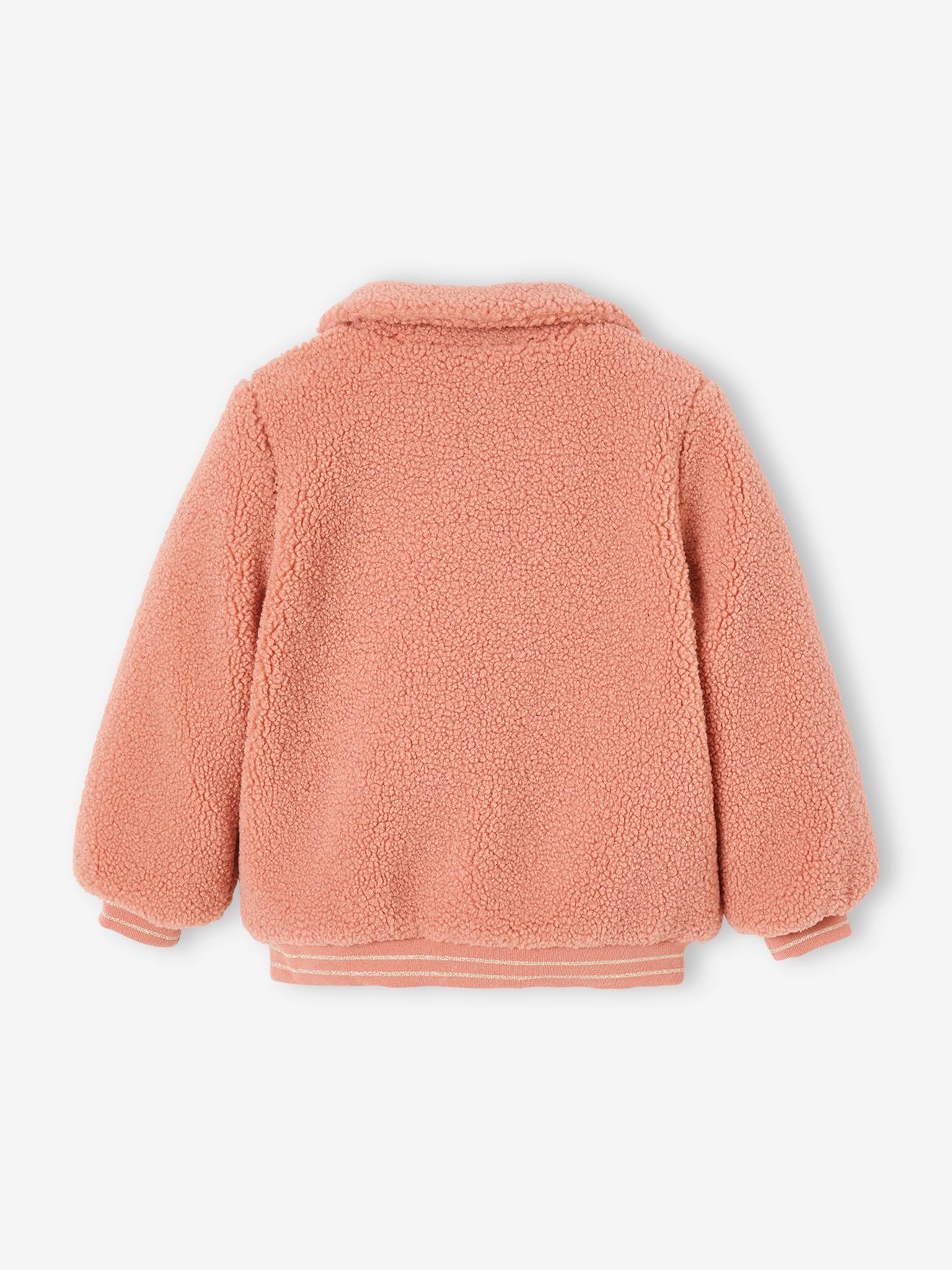 Blouson douillet style teddy en sherpa fille blush
