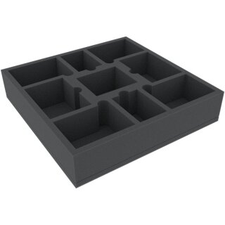 Feldherr 285 mm x 285 mm x 60 mm Schaumstoffeinlage für Brettspiele – 9 Fächer
