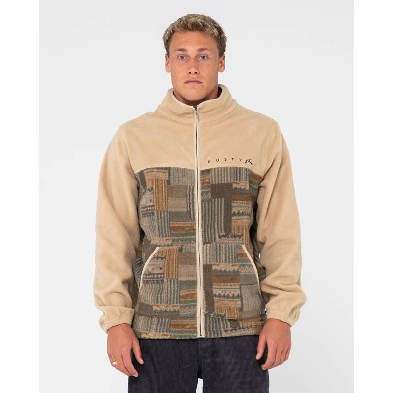 RUSTY SHAG PANELED FULL ZIP FLEECE Fleecejacke Herren