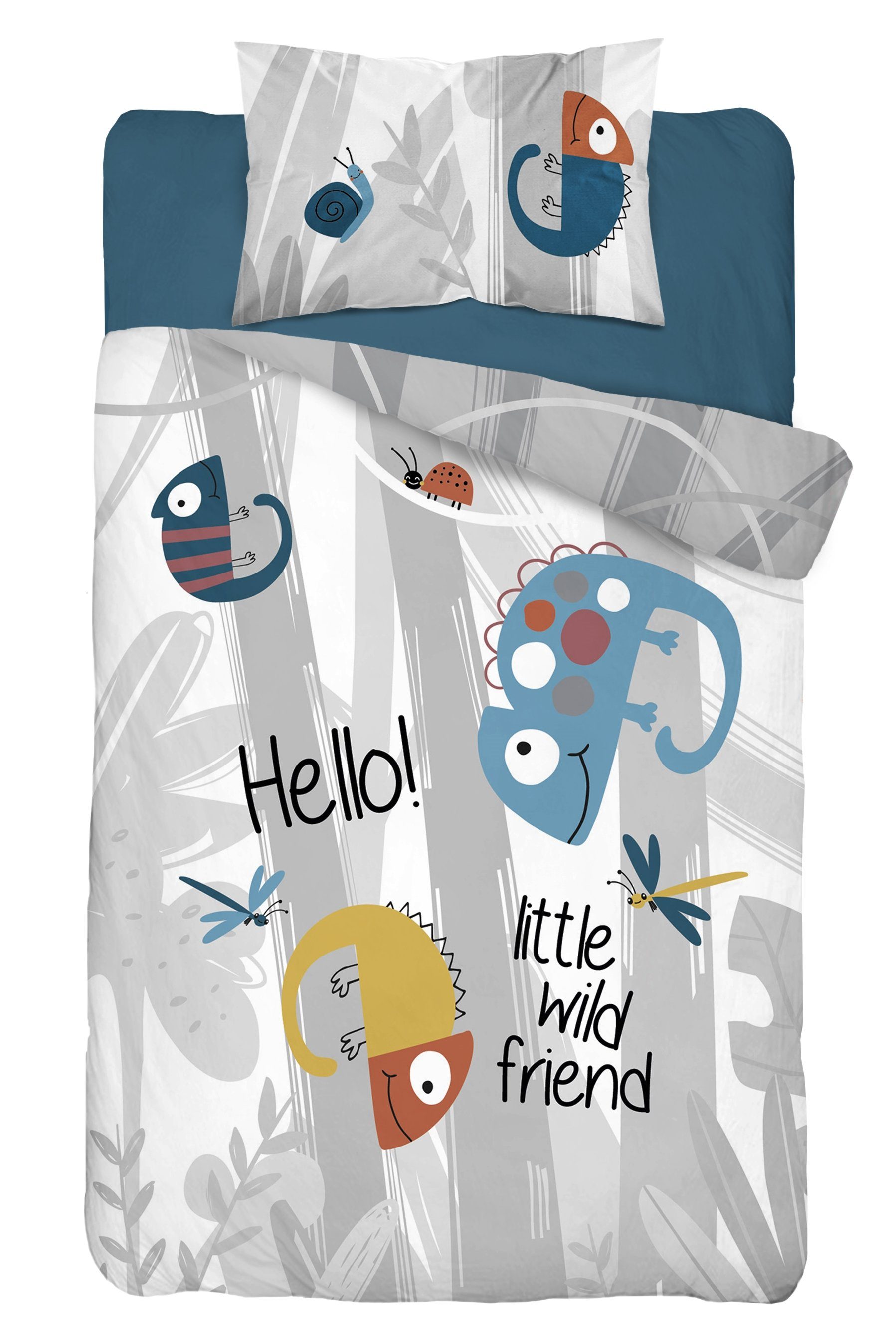 Babybettwäsche Baby Bettwäsche Set 100x135 Bettbezug Babybett Bettwäsche 100x135, Carpe Sonno, Baumwolle, 2 teilig, Babybettwäsche 100x 135 Neugeborene - WILD FRIENDS